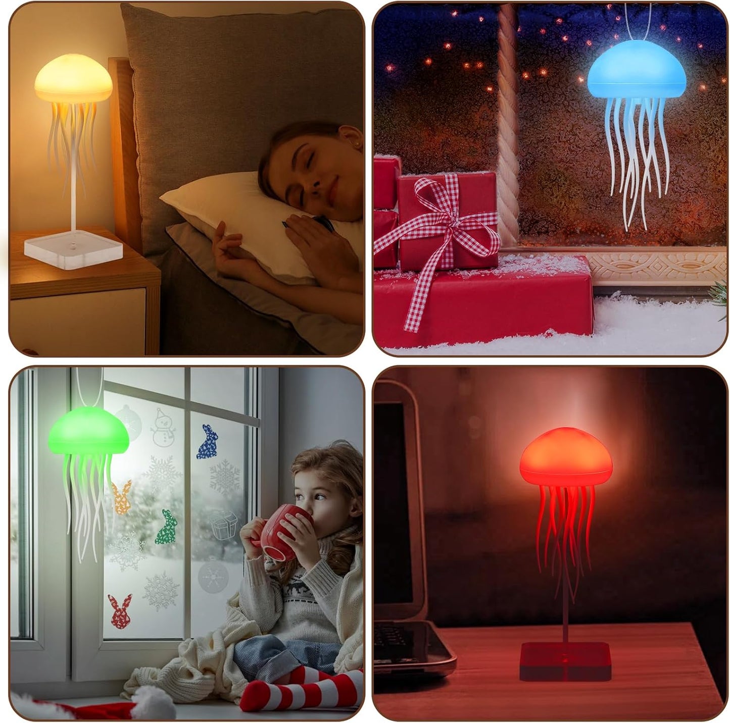 Rechargeable Jellyfish Table Lamp with Touch Sensor