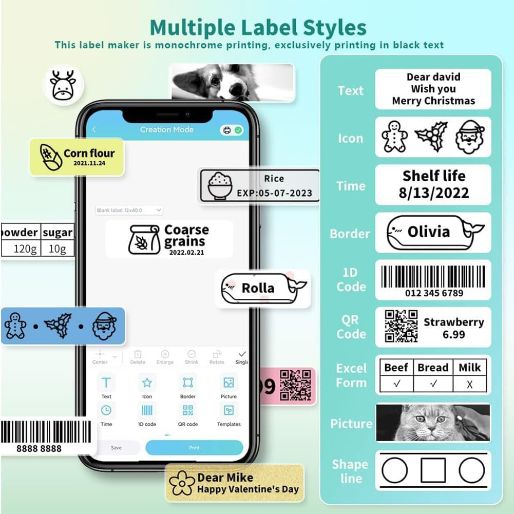 Handheld Thermal Sticker &  Label maker Machine