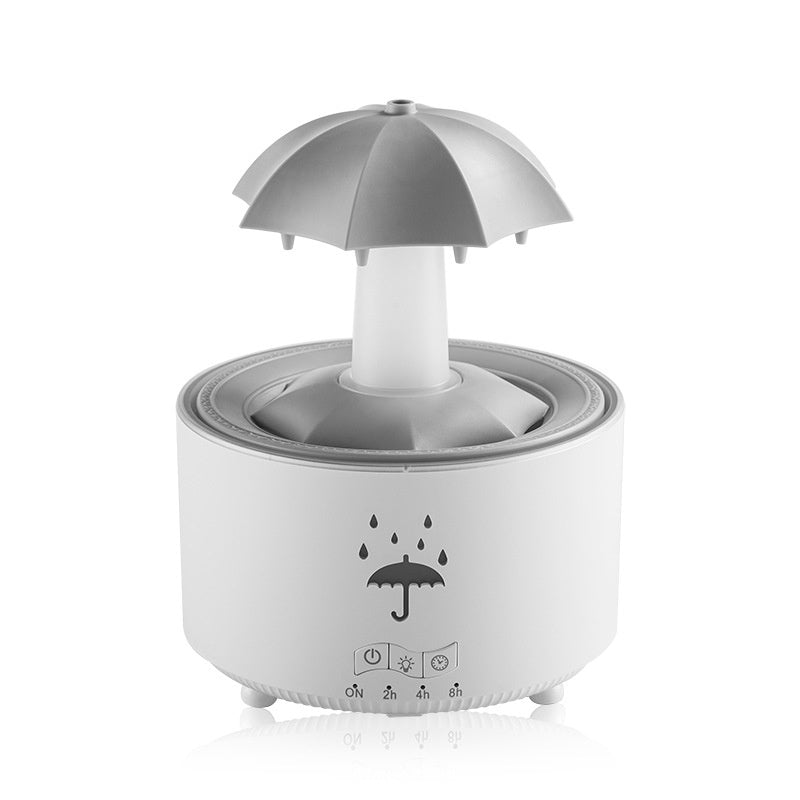 **"Raindrop Aromatherapy Humidifier – Creative Rotating Design with Umbrella Fragrance for Home & Office"**