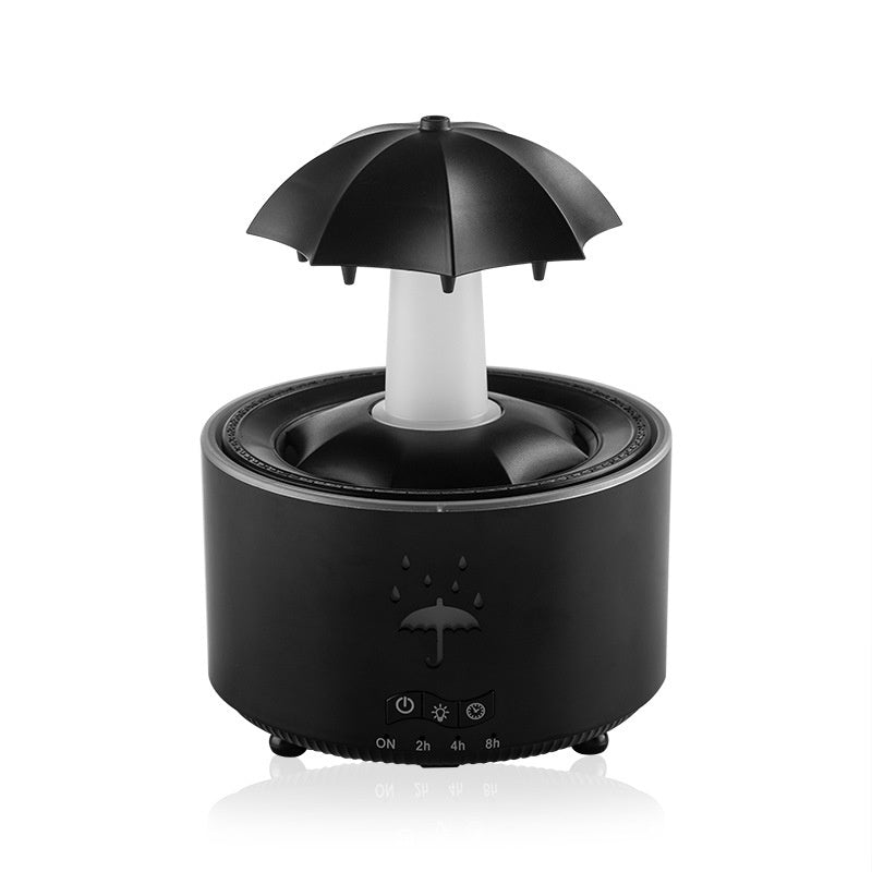 **"Raindrop Aromatherapy Humidifier – Creative Rotating Design with Umbrella Fragrance for Home & Office"**