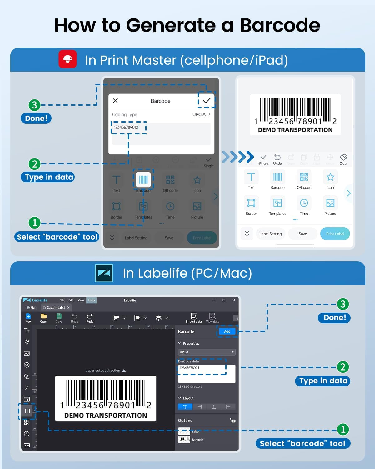 Label Printer - Upgraded Bluetooth Portable Thermal Label Maker