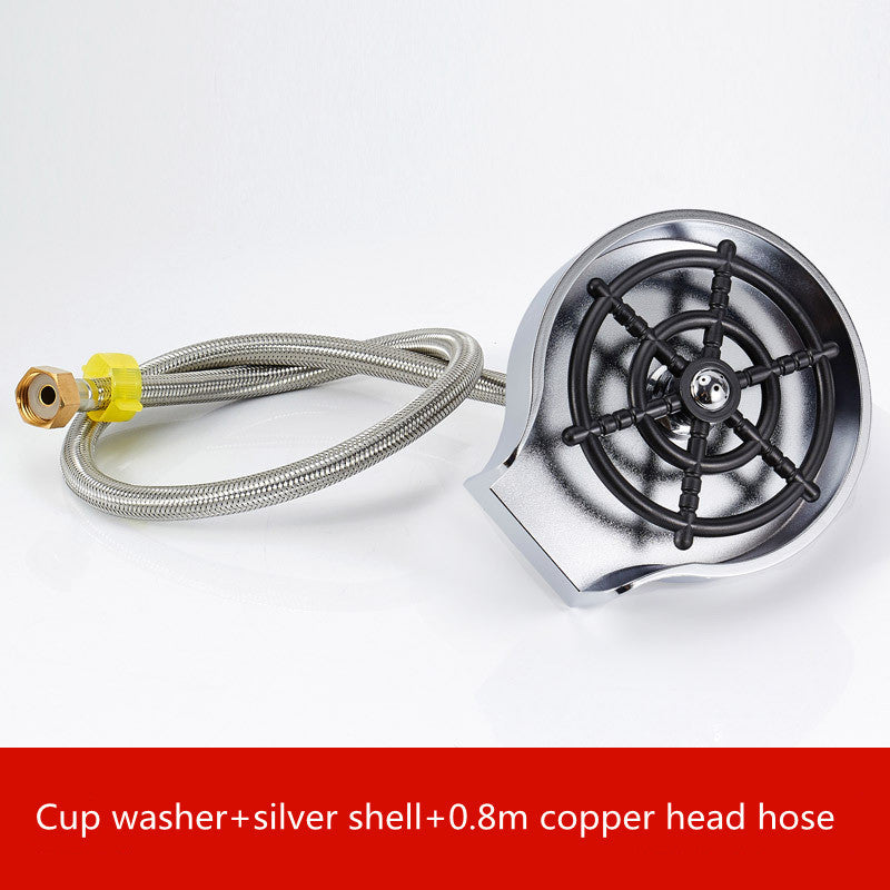 **"High-Pressure Automatic Cup Washer – Counter Sink Attachment for Coffee Pitchers, Bar Tools, and Kitchen Essentials"**