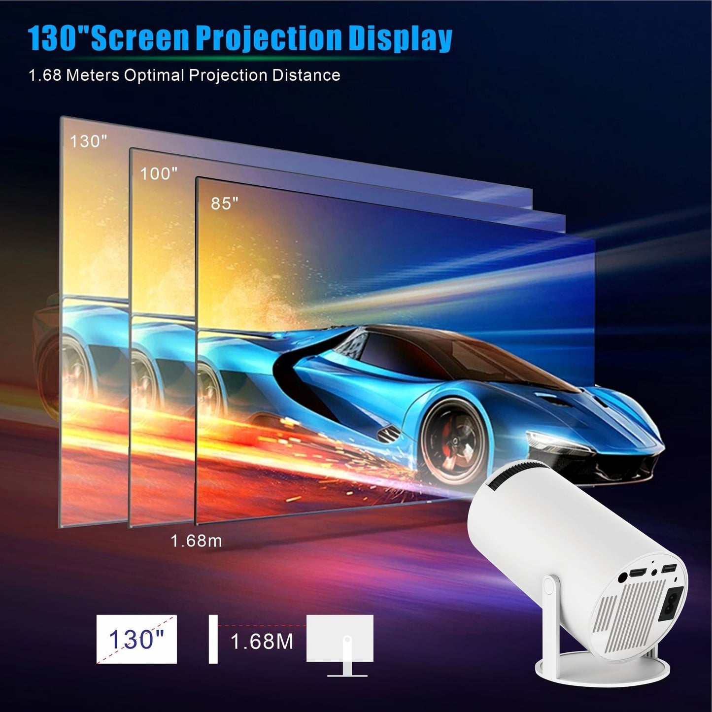 4K Smart Mini Projector with WiFi