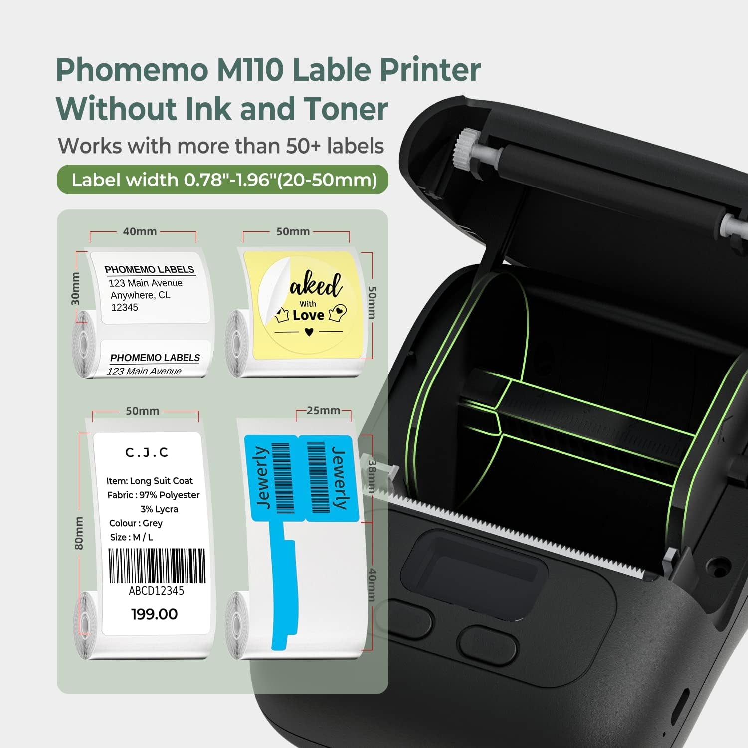  Portable Thermal Label Printer – Bluetooth Label Maker for iOS & Android