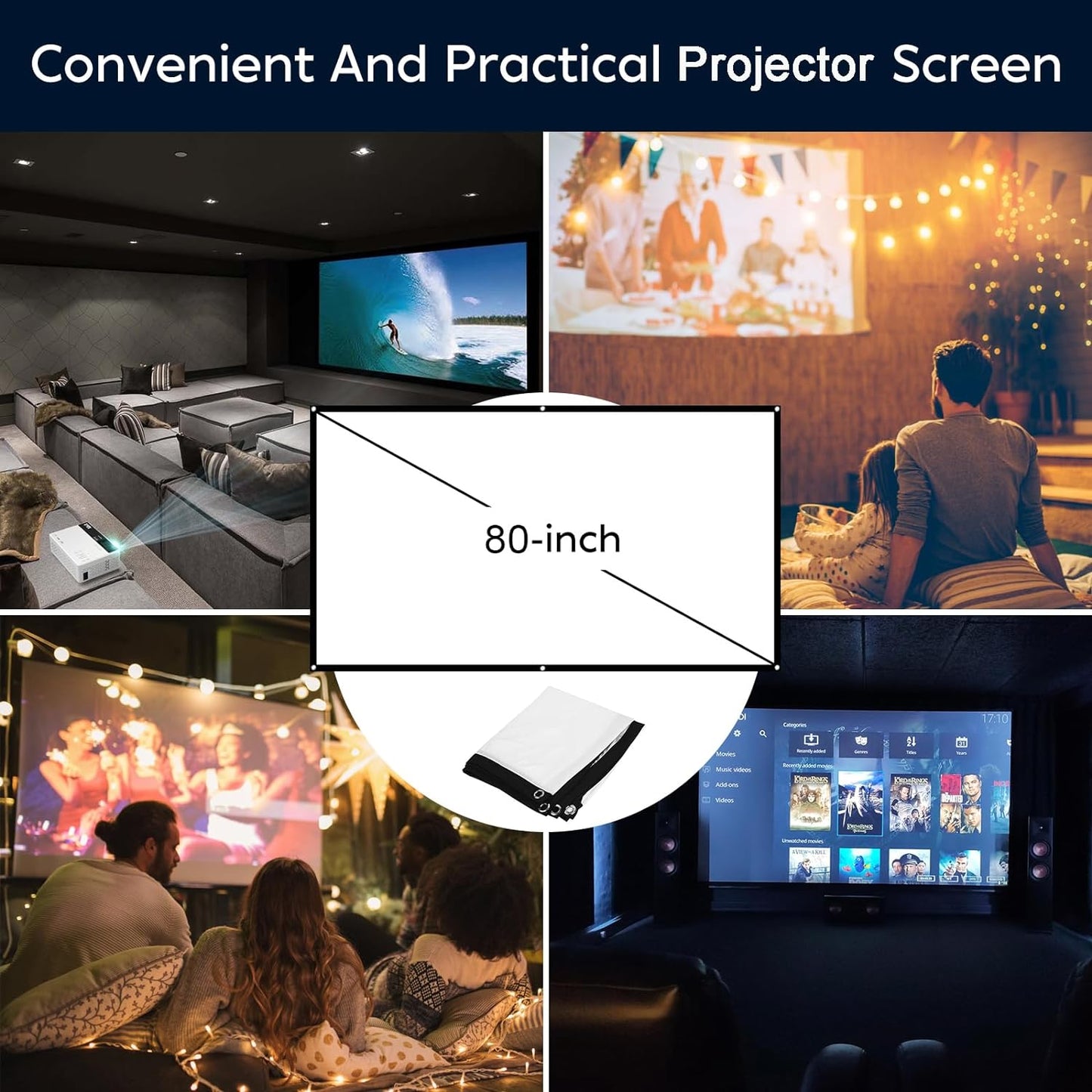 **"1080P Full HD Mini Projector with Bluetooth & Screen – Portable Movie & Gaming Experience for Indoor & Outdoor Use"**