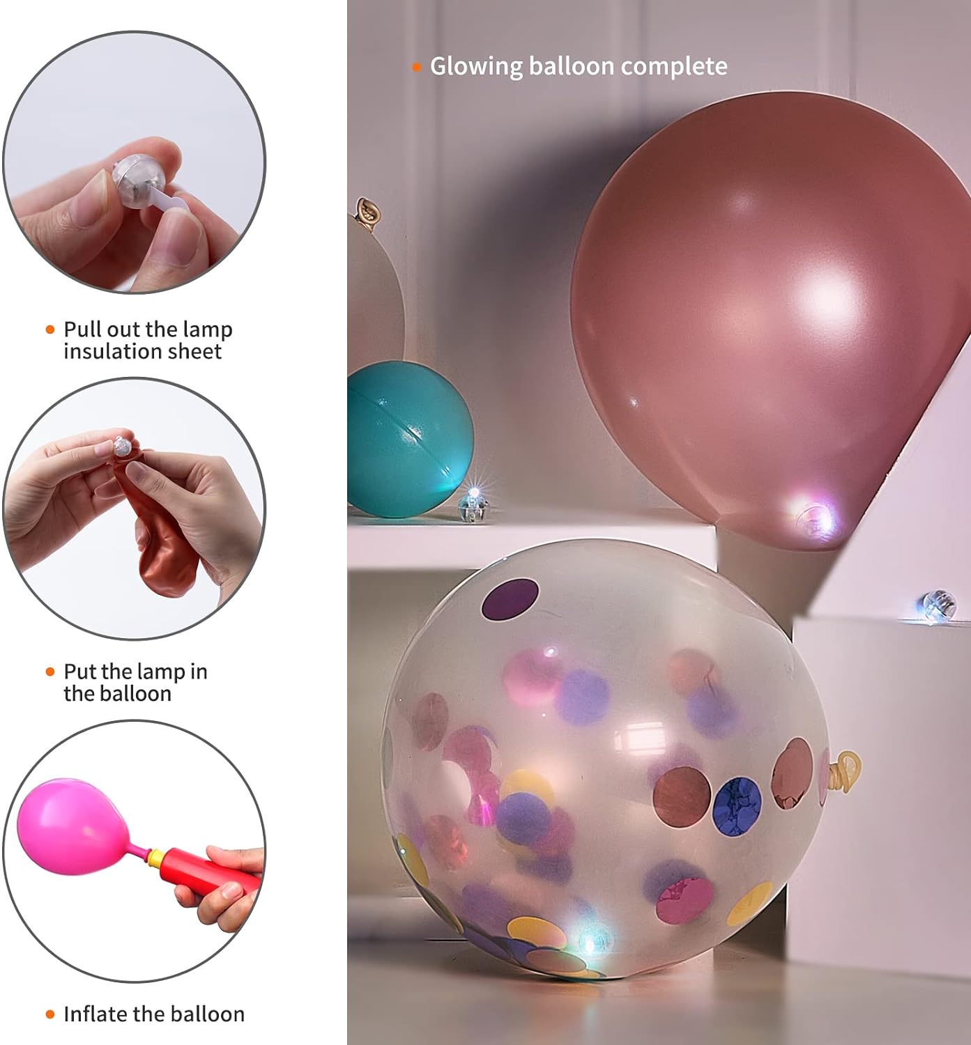 **100Pcs Waterproof LED Balloon Lights – Long-Lasting Mini Glow Lights for Balloons, Lanterns, Parties, Weddings & Festivals**