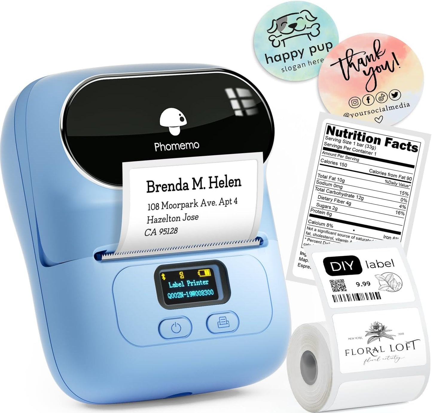 Label Printer - Upgraded Bluetooth Portable Thermal Label Maker