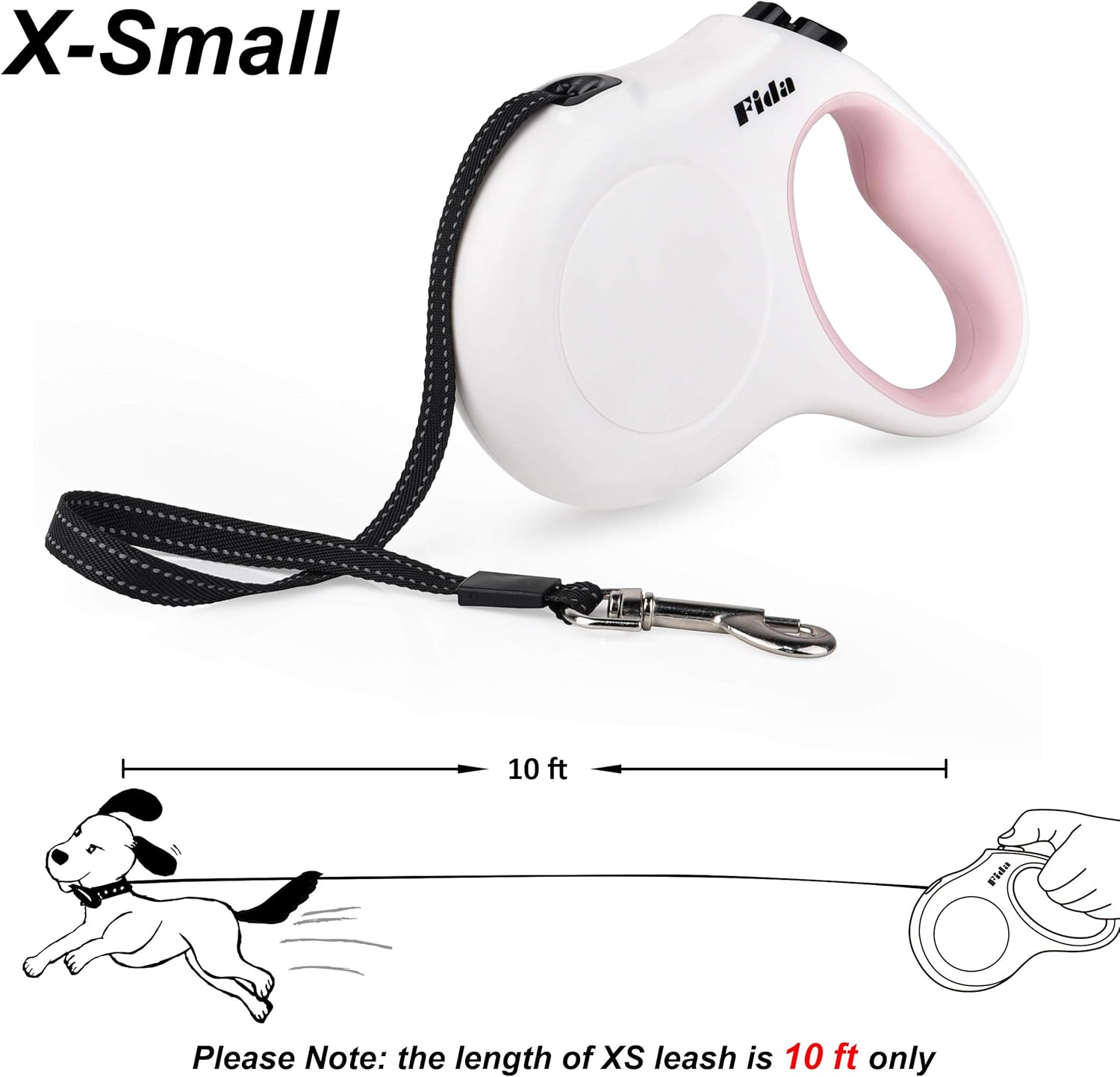 Retractable Dog Leash with Dispenser and Poop Bags, Anti-Slip Handle, Tangle Free