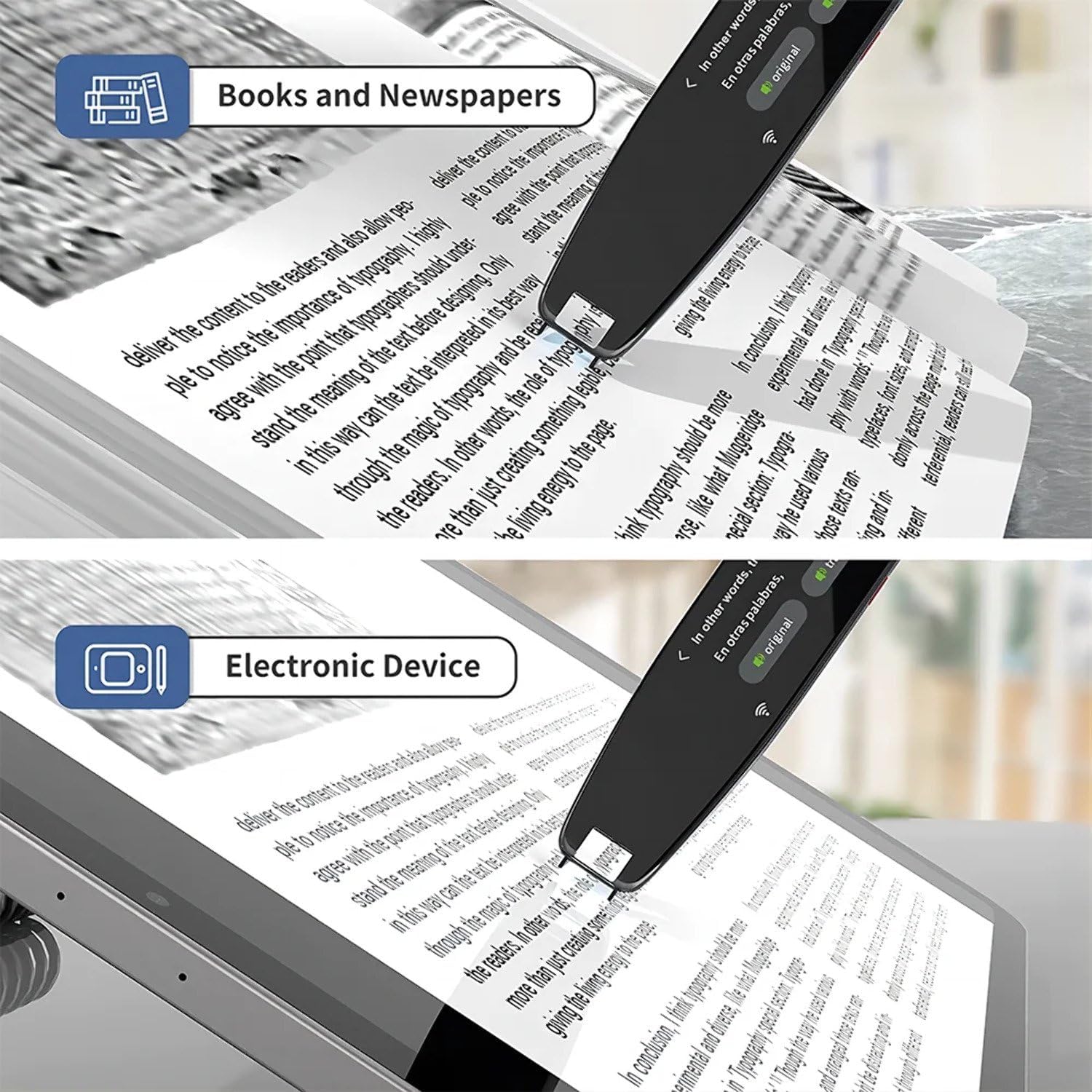 **Next-Gen Translation Scanning Pen – Real-Time Text-to-Speech Device for Dyslexia, Multifunctional LCD Touchscreen Scanner, Offline Support for 12 Languages, Perfect for Reading, Learning & Travel (Black)**