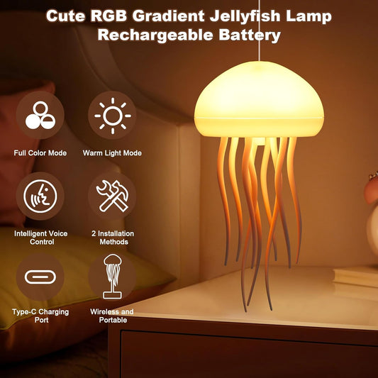 Rechargeable Jellyfish Table Lamp with Touch Sensor