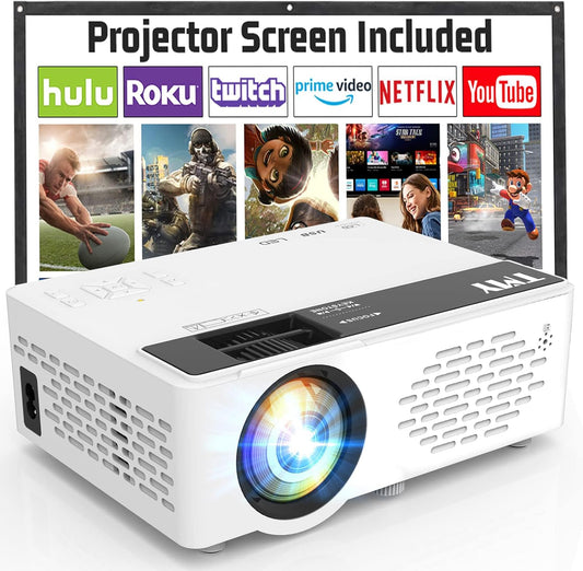 **"1080P Full HD Mini Projector with Bluetooth & Screen – Portable Movie & Gaming Experience for Indoor & Outdoor Use"**