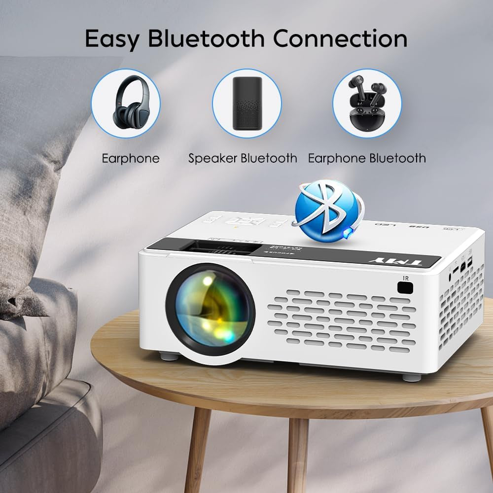 **"1080P Full HD Mini Projector with Bluetooth & Screen – Portable Movie & Gaming Experience for Indoor & Outdoor Use"**