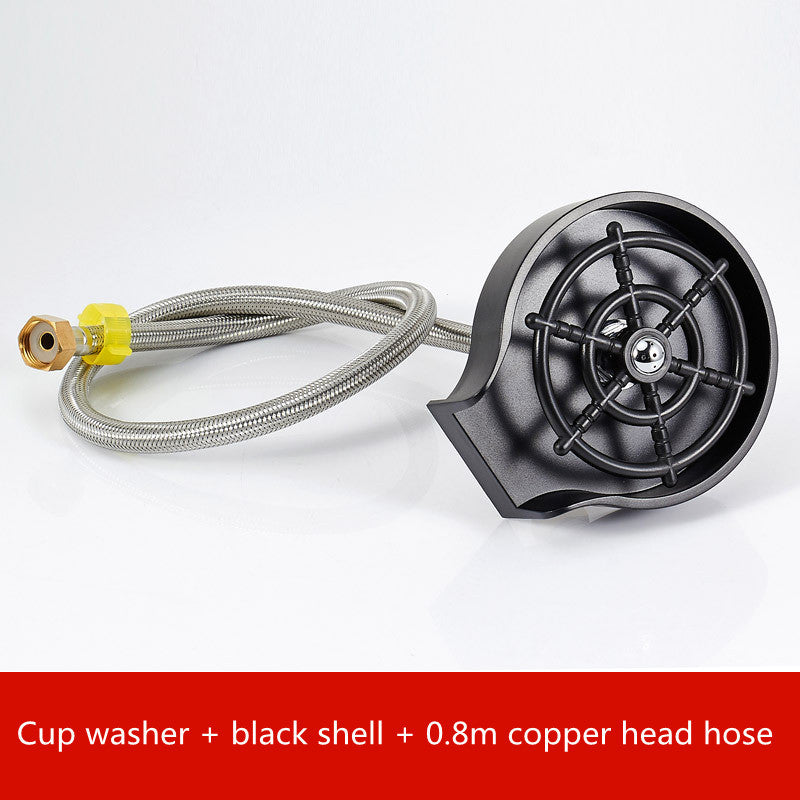 **"High-Pressure Automatic Cup Washer – Counter Sink Attachment for Coffee Pitchers, Bar Tools, and Kitchen Essentials"**